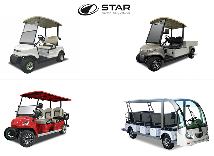 Four lithium‑powered utility vehicles from STAR EV, launched by Reesink
